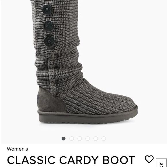 Ugg Classic Cardy Sweater Boot Gray Size 5 - Picture 1 of 11
